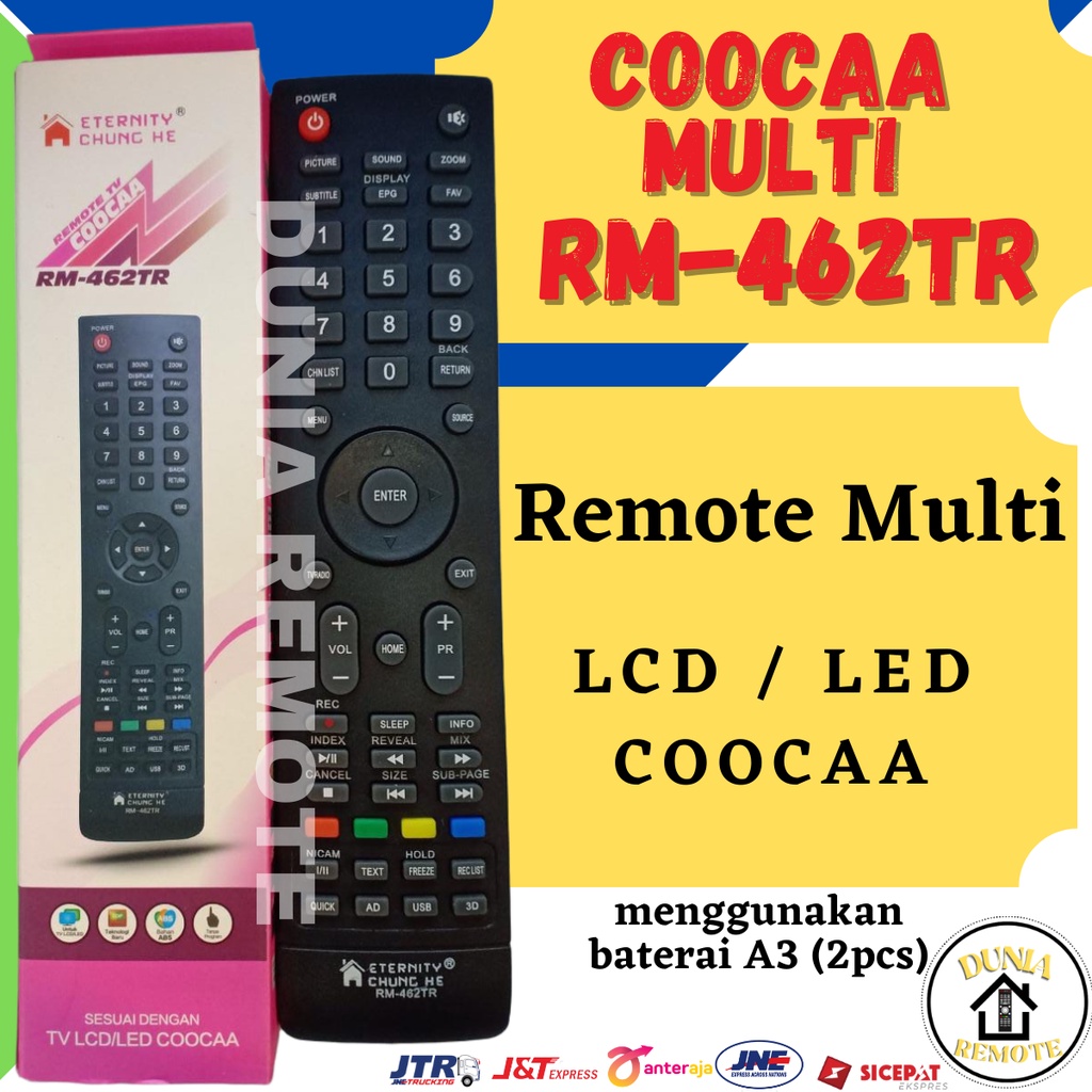 Remot Remote TV Coocaa LCD LED Multi Universal 462tr Tanpa Setting