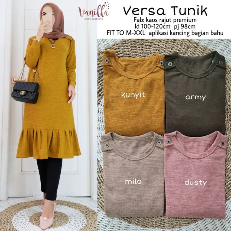 Rubina Tunik / Versa Tunik - LD 100 Melar / Tunik Kaos Rajut Premium / R.4 -  256-6037