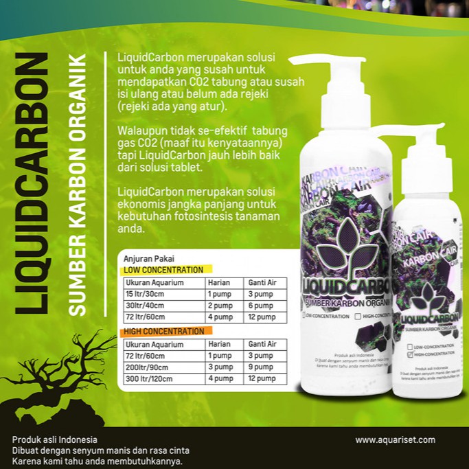 Liquid Carbon Co2 Aquariset Karbon Cair Aquascape Low concetration