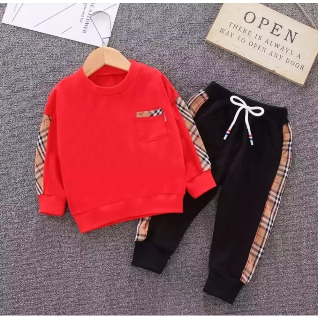 STELAN SWEATER BURBERRY ANAK LAKI LAKI 1-6 TAHUN/STELAN CREWNECK ANAK