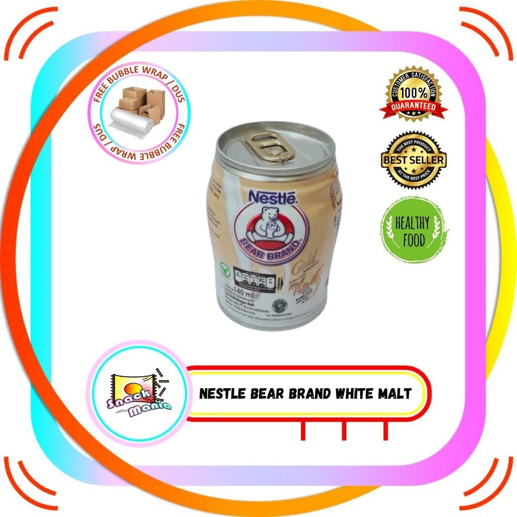 

Nestle Bear Brand Gold White Malt Susu Kaleng Beruang Steril ~ 140 ML
