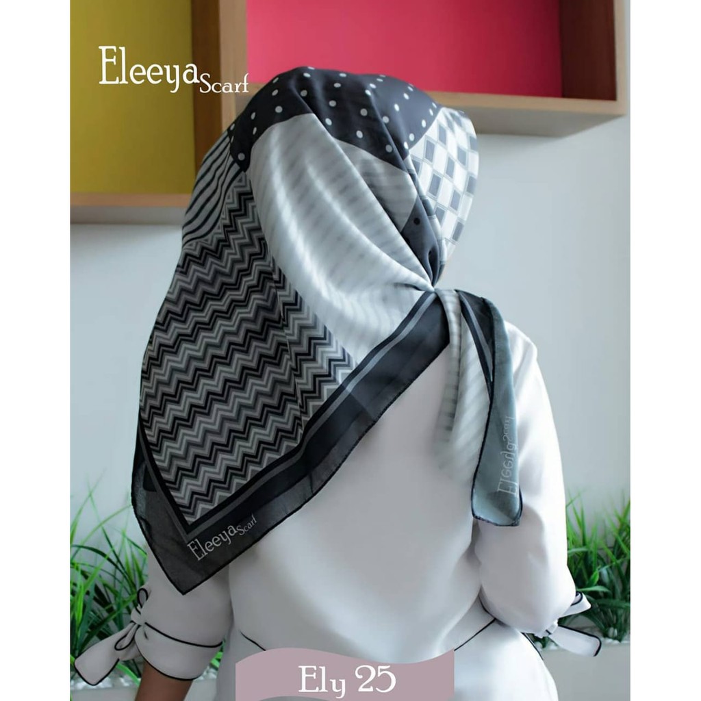 HIJAB SEGIEMPAT MOTIF ELY 25 || Eleeya Scraf