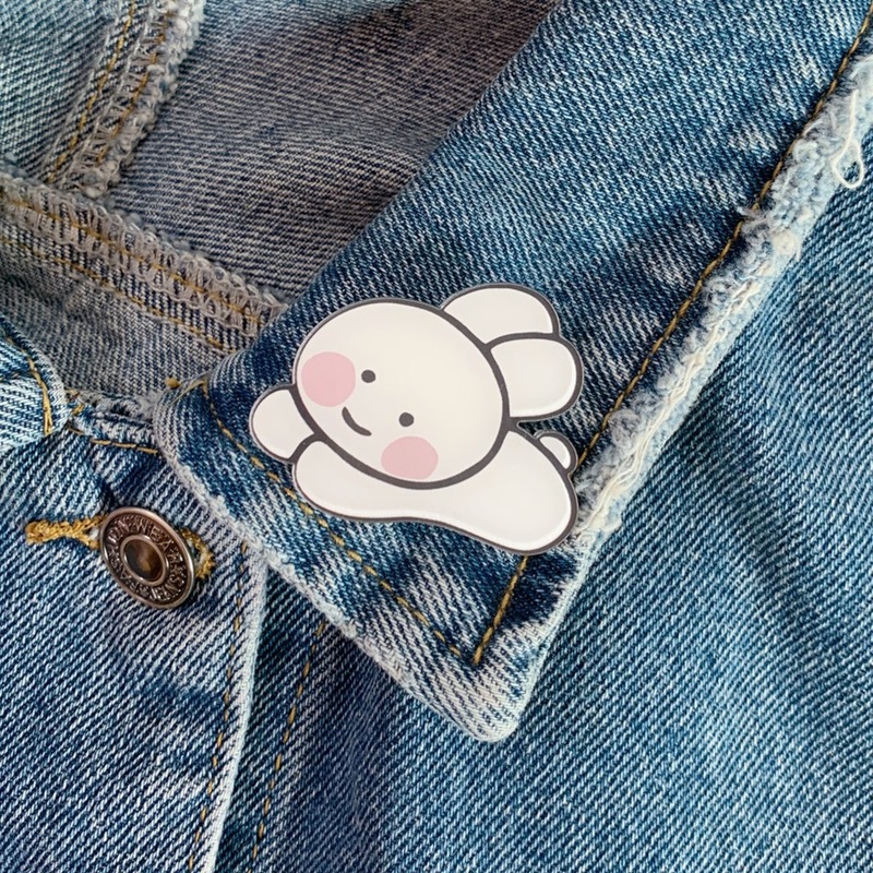 We Bros Pin Enamel Bentuk Kartun Kelinci/Beruang/Bunga Untuk Aksesoris Baju