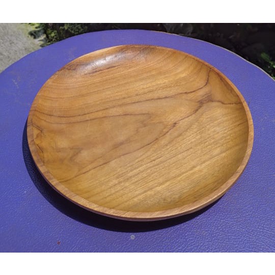 piring ceper/liuk/bulat 25cm kayu jati