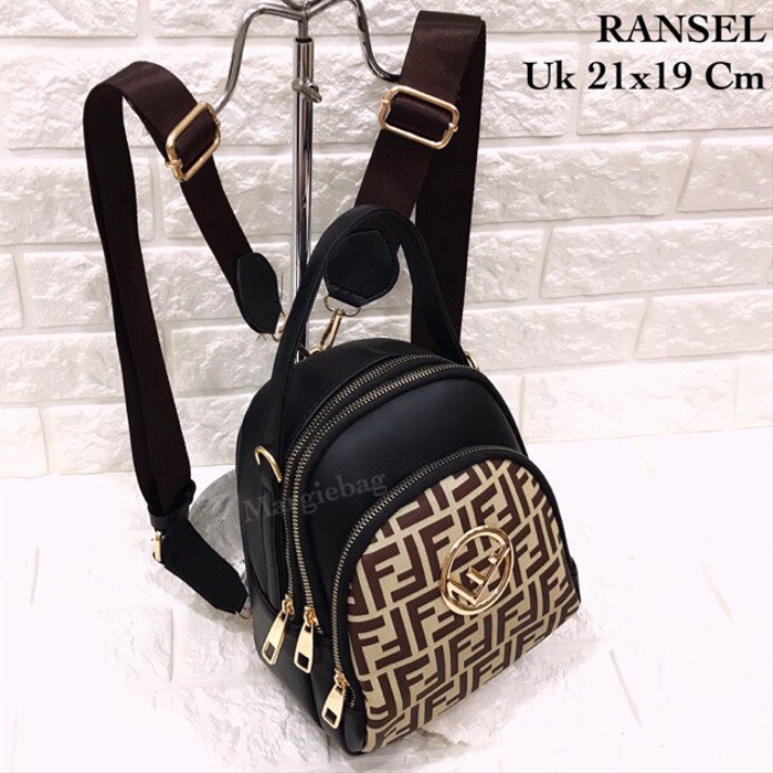 RZ754 RANSEL FENDI 3 RUANG TAS WANITA TAS BATAM TAS MURAH IMPORT MG