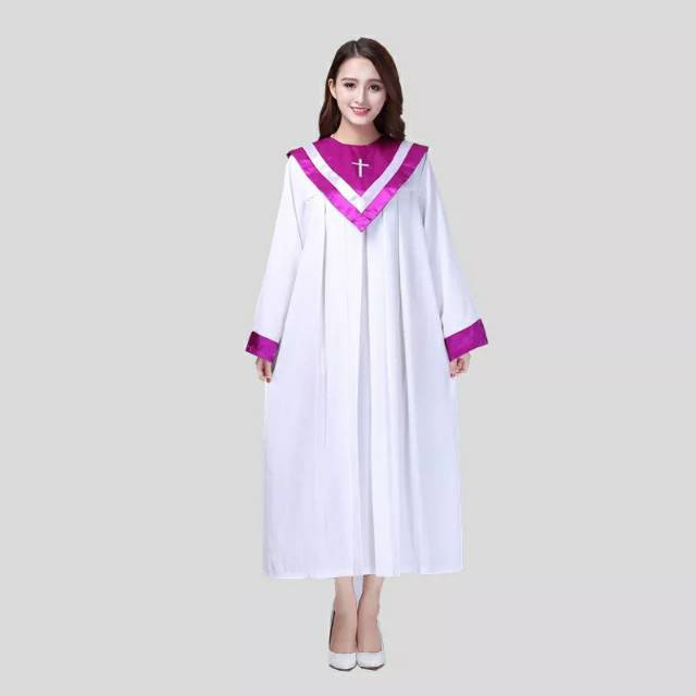 Dress 00001 baju gereja Kostum tamborin Gereja Jubah Salib seragam natal Gereja kostum choir koor dr