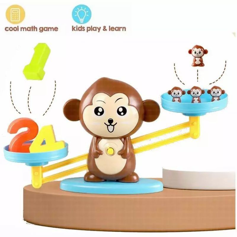 mainan montessori Timbangan Matematika Anak/Mainan edukasi monkey balance
