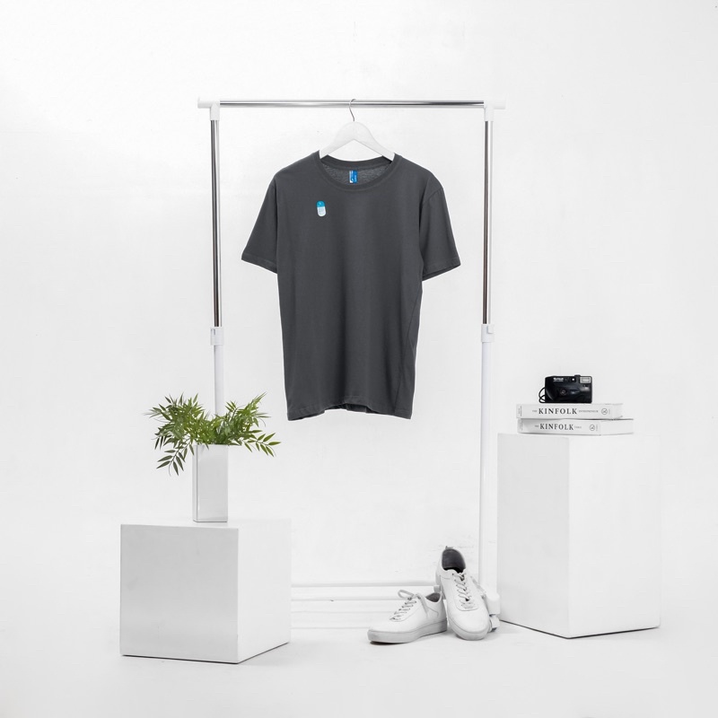 KAOS POLOS COMBED 30S LENGAN PENDEK PRIA DAN WANITA 100% COTTON ORIGINAL cocok untuk sablon-30s ABU TUA