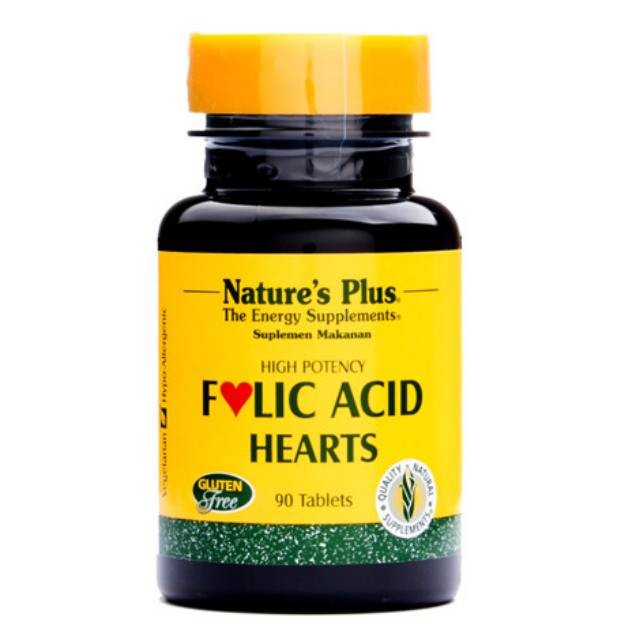 Nature's Plus Folic Acid Hearts 90 Tablet - BPOM