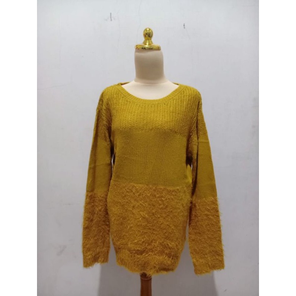 preloved rajut kepang mix bulu