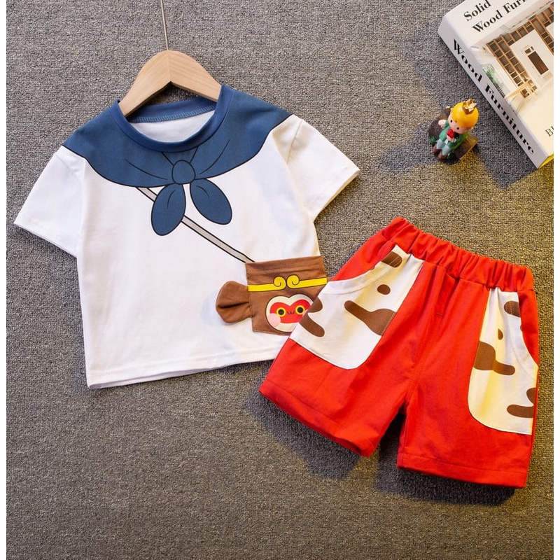 Promo !! Setelan anak trendy / setelan monkey milky yuyu import ukuran 2-4tahun / Setelan baju anak cowok