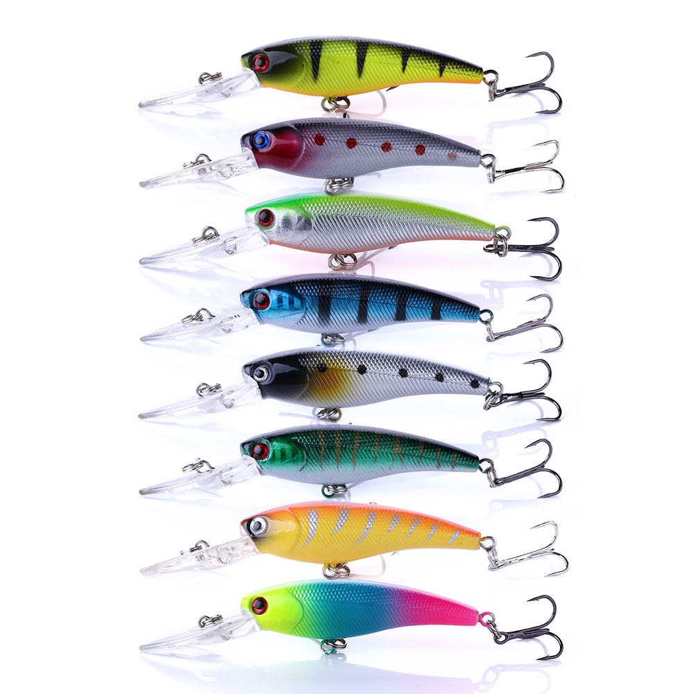 Hengjia 1pc Umpan Pancing Ikan Minnow Imitasi Ukuran 9cm 8g Hard Plastic Bait 18 Color Artificial Bait For Fishing Tackle Lure