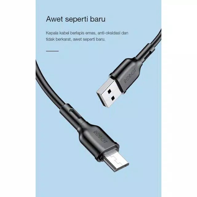 KABEL DATA MICRO USB ROBOT RBM100 COLORFULL ORIGINAL