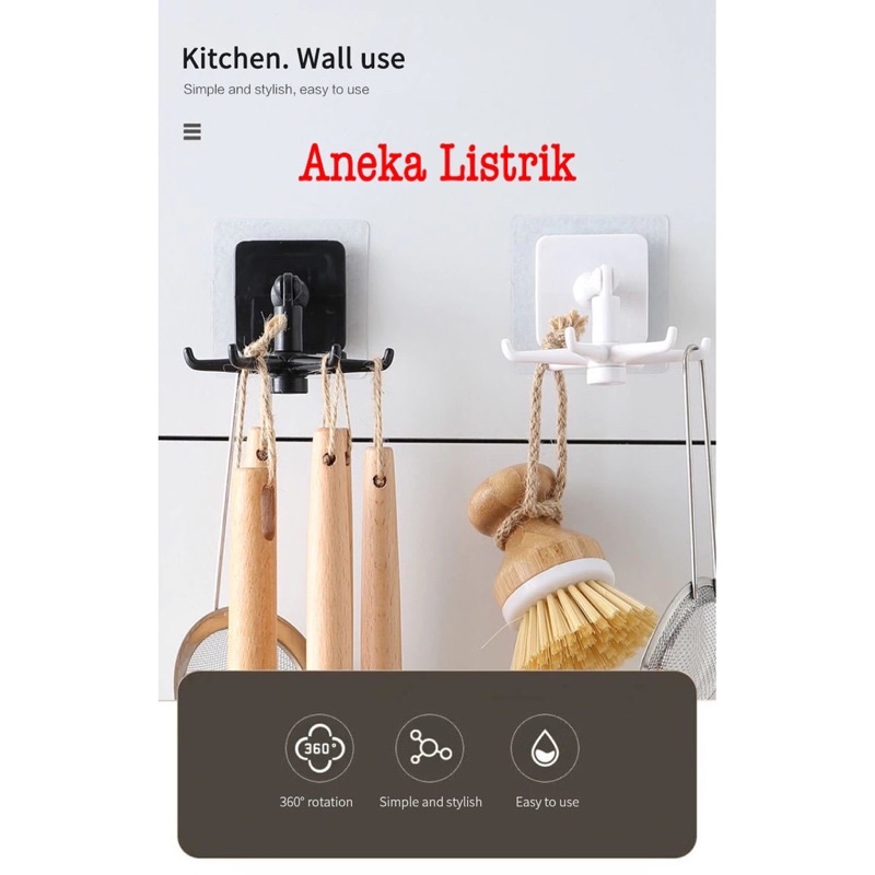 GANTUNGAN PERALATAN DAPUR HOOK 6 KAKI PUTAR 360 DERAJAT GANTUNGAN KAMAR MANDI PERALATAN MASAK-4