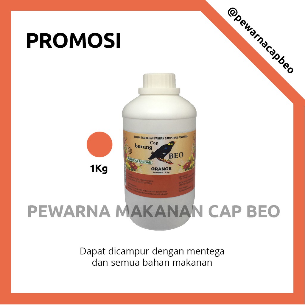 

PEWARNA MAKANAN MURAH Warna Orange 1 Kg Cap Beo