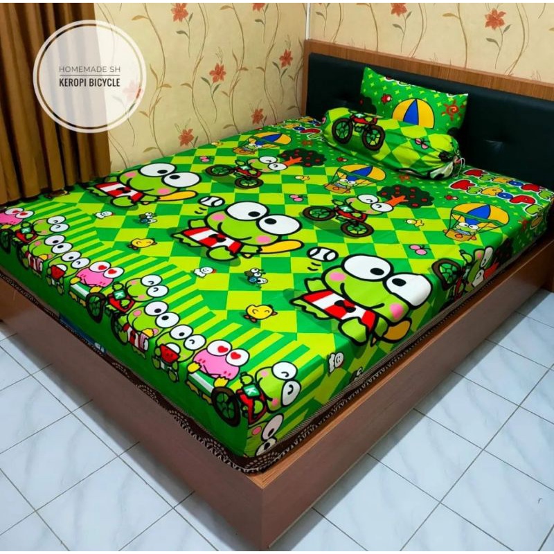 SPREI Seprei Murah Motif Karakter Keroppi Bicycle HomeMade Berkualitas