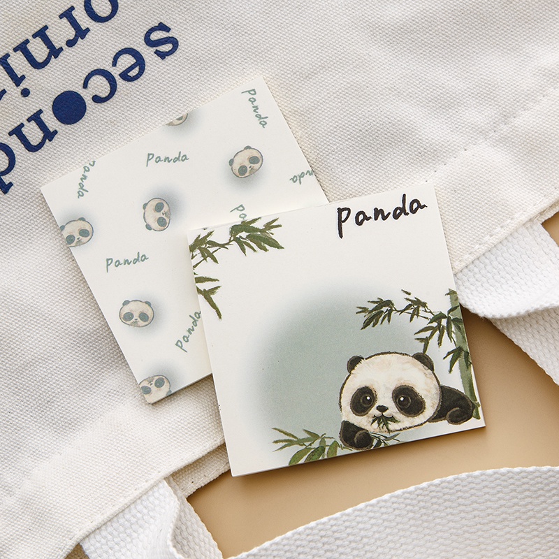 50 Lembar Sticky Notes Mini Portable Motif Panda Untuk Pelajar