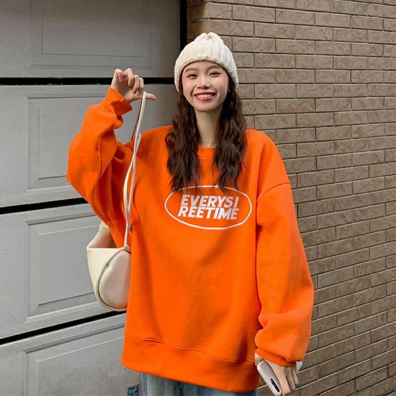 S - XXXXXL (6XL) Sweatshirts Korean Style EVERY TIME BIGSIZE Harajuku Style Loose Long Sleeve Jaket Sweater Jumbo Pria Wanita Orange 6XL 5XL 4XL 3XL XL L M S Ulzzang Jaketin aja