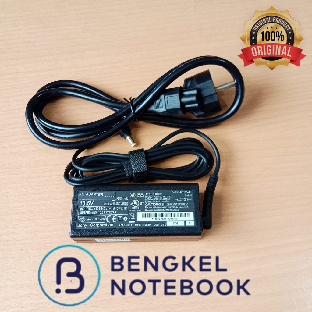 Adaptor Charger Sony Duo 13 Pro 11 SVD121 SVD1213 SVD1213CXB 10.5v 2.9a Jack 4.8x1.7 4817