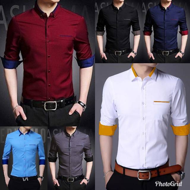 TOTOTAshop.Kemeja pria TOPMAN, UKURAN M-L-XL, Lengan panjang,Bahan Katun strech bisa melar