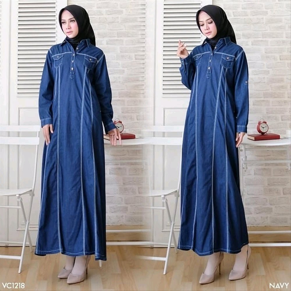 Baju Muslim Wanita Eliza Dress Soft Jeans