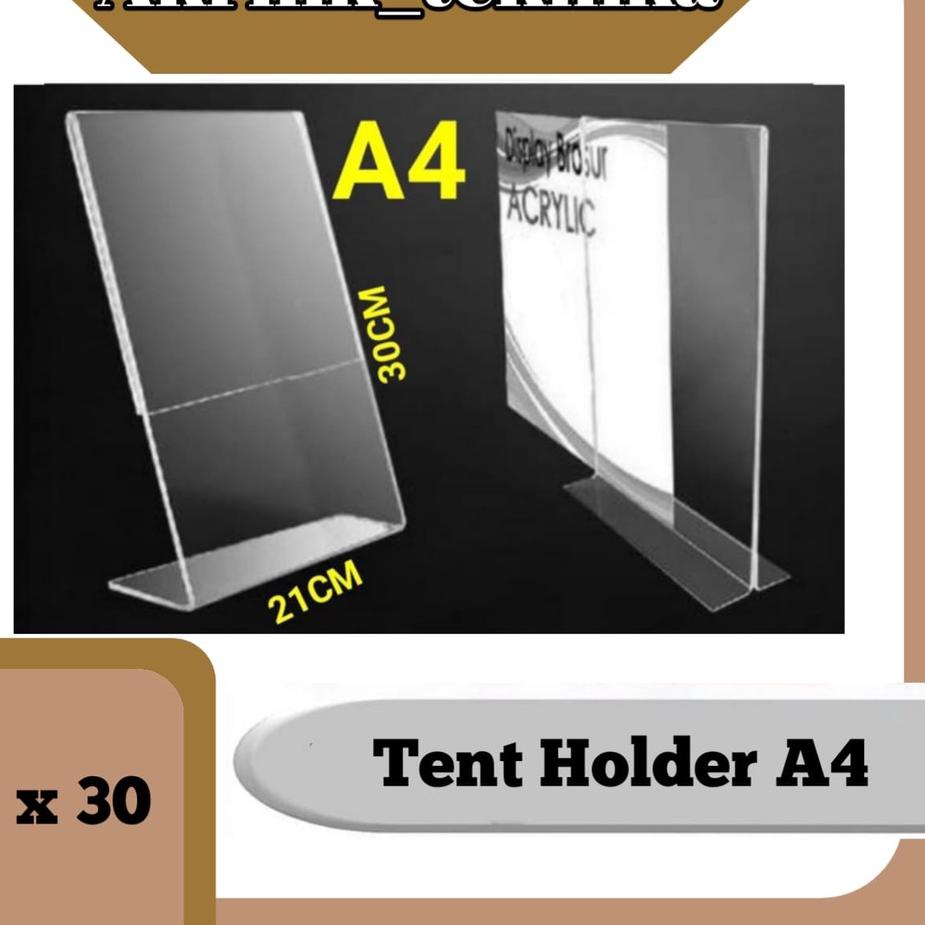 

ㅀ TEMPAT BROSUR / TENT HOLDER / TENT CARD AKRILIK DISPLAY UKURAN A4 STOK BANYAK 2197 ☀