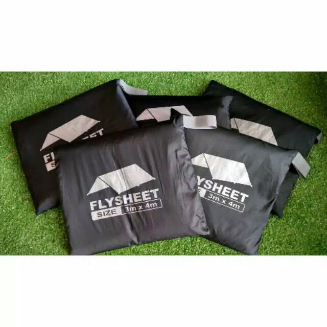 Flysheet 3x4 Waterproof 19 lubang / Flyset tenda camping 2x3 3x3 3x4 meter / Flyshet ultralight /FLY