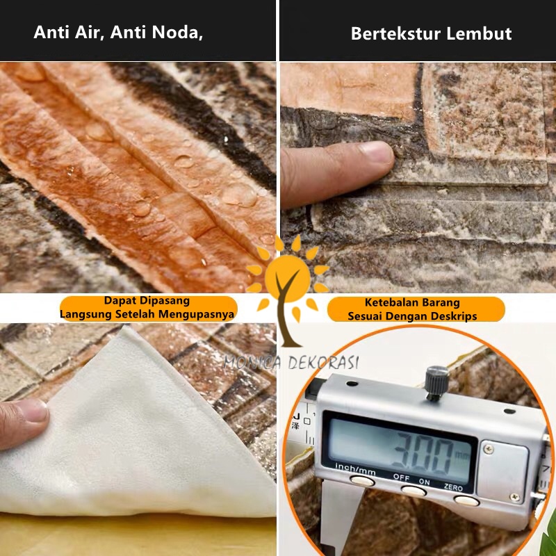  Wallpaper Dinding 77 x 70 CM Stiker Wallfoam 3D Sticker Dekorasi Kamar Rumah Murah Seri Batu Alam-2