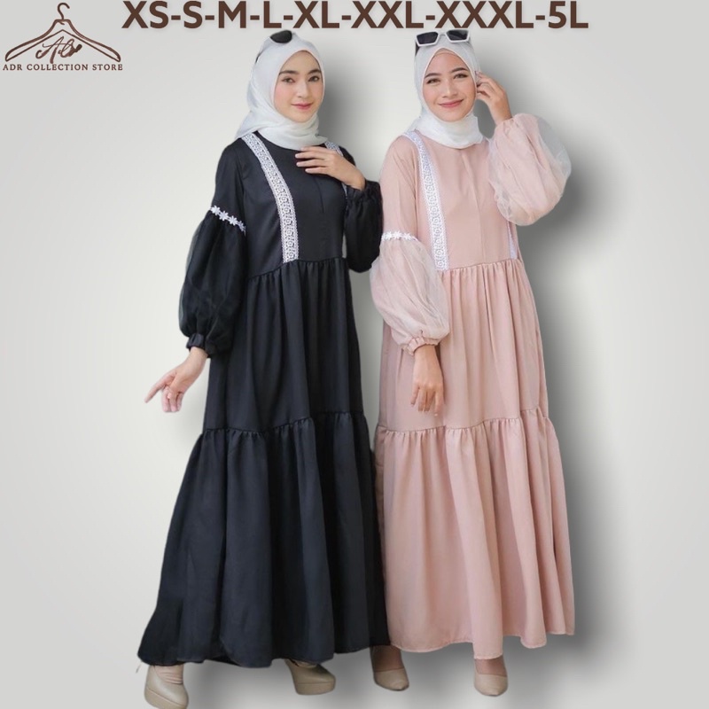 HAYLA Dress - Baju Gamis Muslim Wanita - Dress Muslim Wanita Terbaru - Dress wanita Jumbo - Gamis Wanita - Dress Wanita