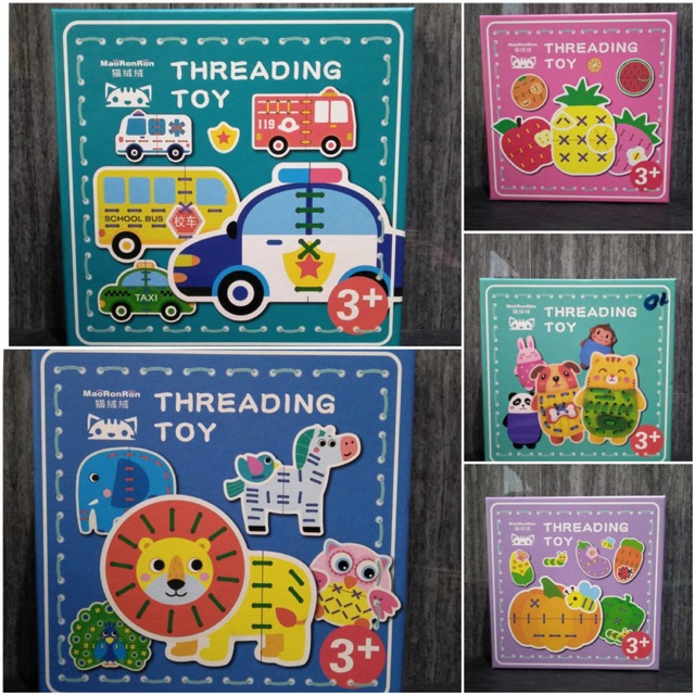!!!  Puzzle Tali/Threading Toy Kayu Tebal  Mainan Anak Edukasi Montessori
