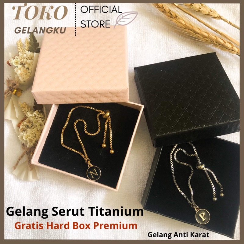 (FREE BOX KERAS) GELANG TITANIUM SERUT Anti Karat variasi GOLD dan SILVER / GELANG STYLE KOREA /GELANG WANITA