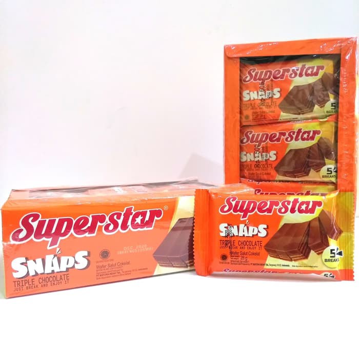 SUPERSTAR SNAPS TRIPLE CHOCOLATE - 1 box isi 12 pcs (HARGA PER BOX)