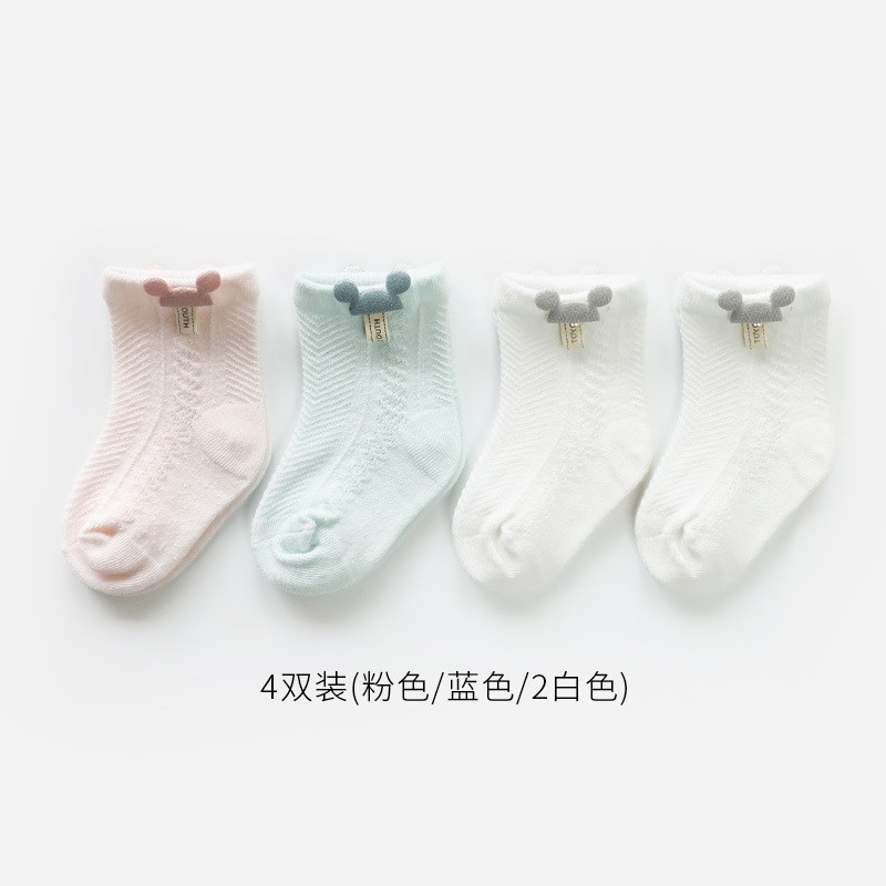 4 Pcs Kaos Kaki Anak Bayi 0-36bln Motif Mickey m222