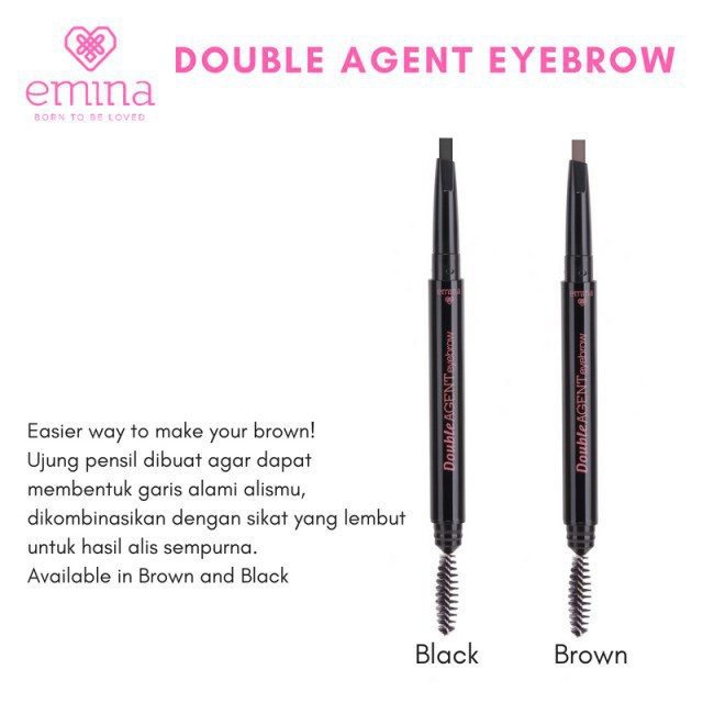 Emina Double Agent Eyebrow 0.5gr | Eye Brow / Pensil Alis emina| emina matic eyebrow