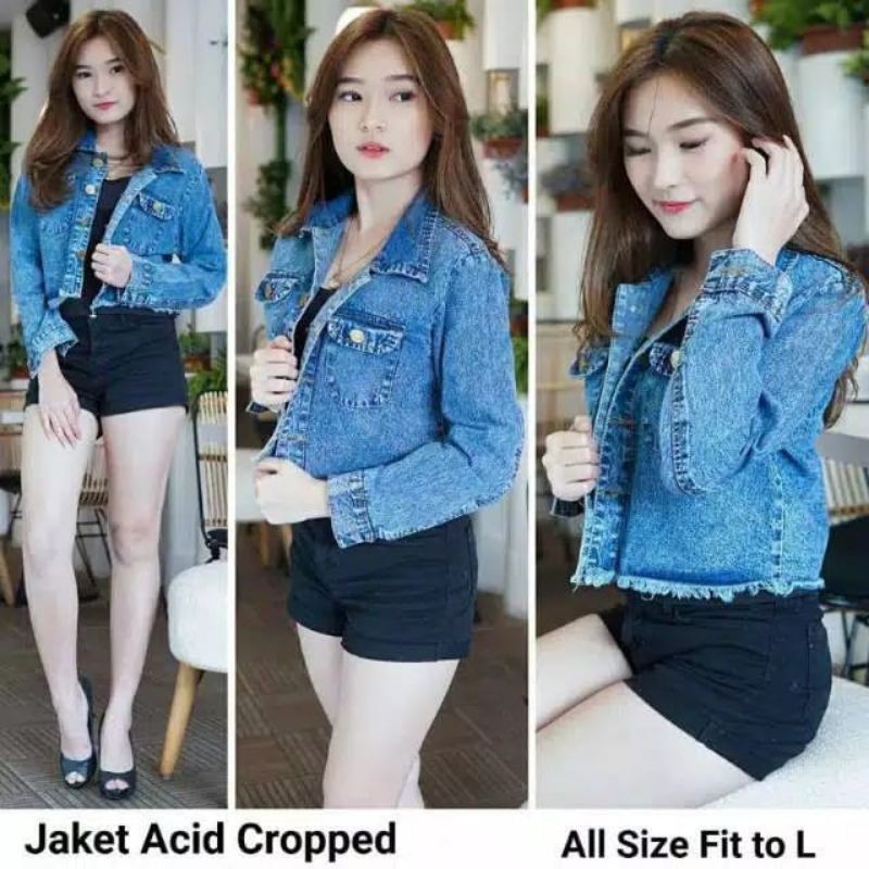 JAKET LEVIS CEWEK CROP/CHANMI ORIGINAL CROP JEANS JACKET HARGA PROMO JAKET JEANS/BLEYZER-1