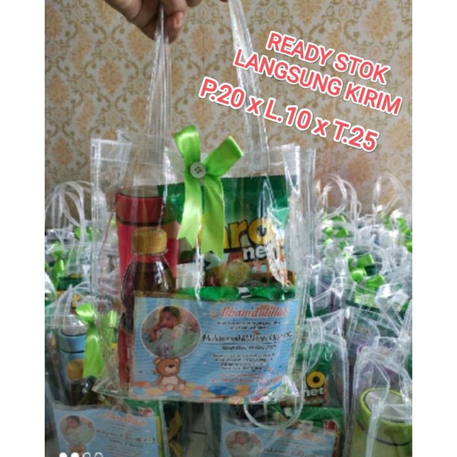 

Harga Promo" TAS MIKA TRANSPARAN Premium / TAS ULTAH (Potret Mihun) P.20 x L.13x T.25