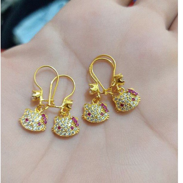 ANTING HELLO KITTY DEWASA PERAK 925 LAPIS MAS 24K