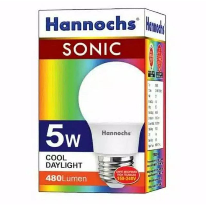 Lampu Led Hannochs 3w/3 Watt 5w/5 Watt 7w/7 Watt 9w/9 Watt 12w/12 Watt 15w/15 Watt SONIC / Bolam