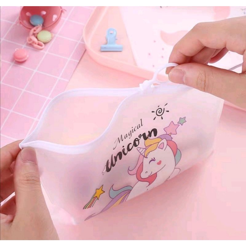 Tempat pensil alat tulis zipoer lock tempat kosmetik make up bag