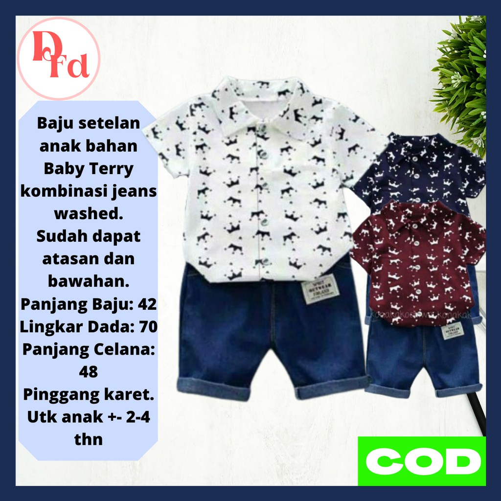 Baju Kemeja Setelan Anak Laki laki Balita Cowok Setelan Laki Laki Murah Umur 2 3 4 Tahun