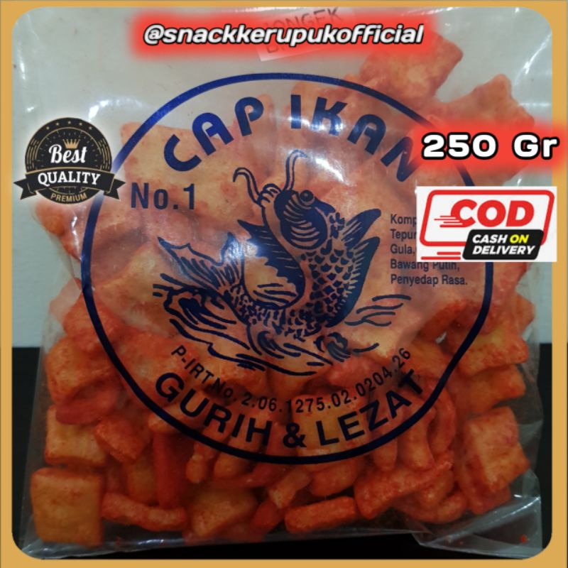 

Snack Kerupuk Jangek Balado Cap Ikan Keripik Pedas Balado 250 Gr