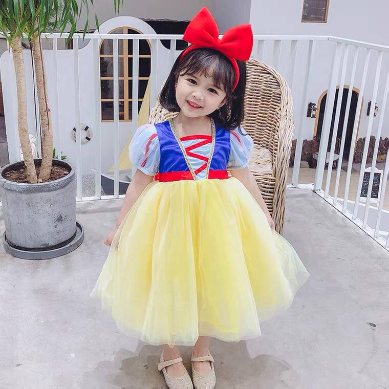 BAJU GAUN KOSTUM PRINCESS SNOW WHITE ANAK BALITA DRESS KARAKTER IMPOR