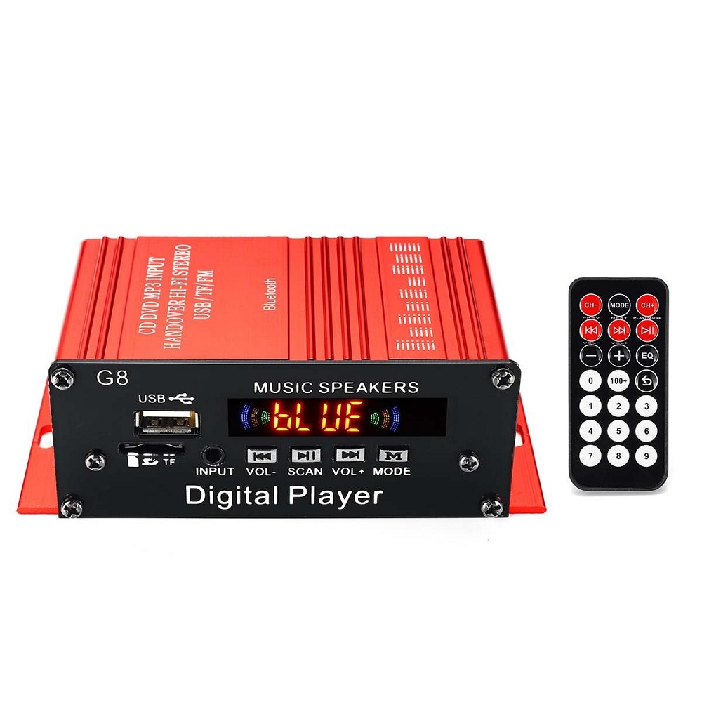 Penguat Daya Audio Mobil Car Audio Power Amplifier 12V 200W - G8 - Red