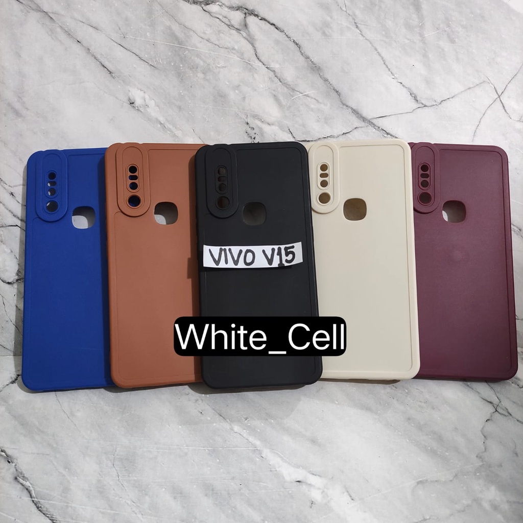 SoftCase ProCamera Silicon Matte Case Full Cover Vivo V11 V11i V15 V21E V21 4G V23 5G V9  White_Cell