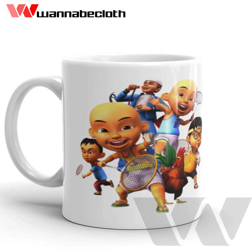 Gelas Upin dan Ipin Mug Upin Dan Ipin Cetak Mug Custom Souvenir Mug Anak Kartun Mug Upin dan Ipin v2