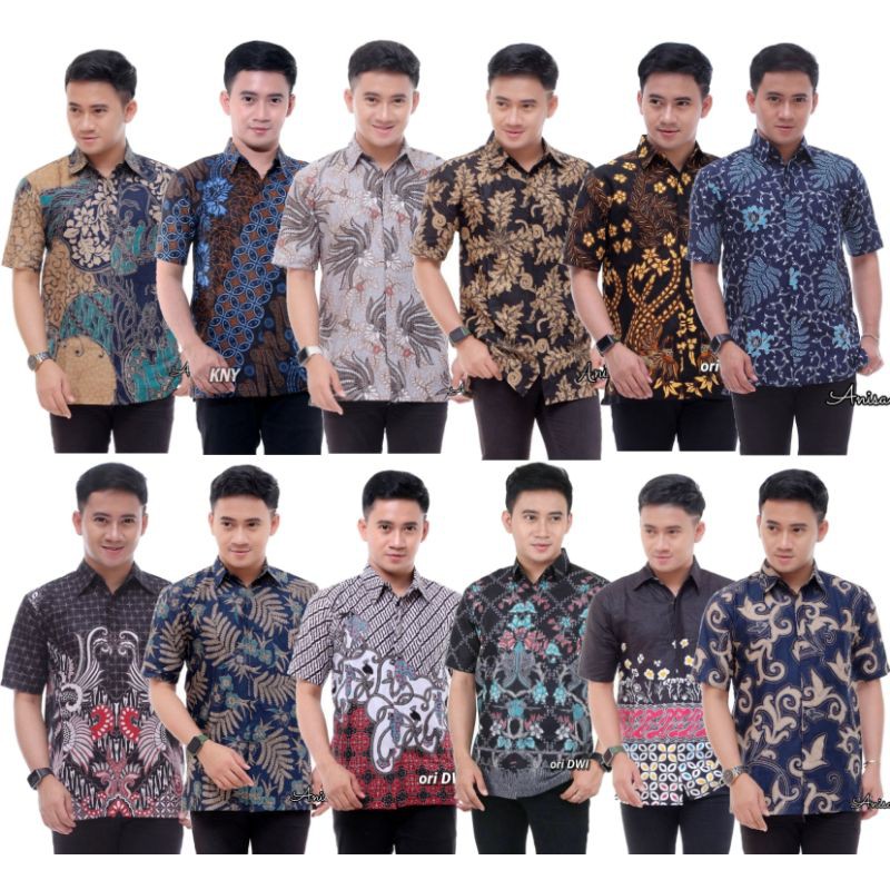 022 Zahira Batik HRB026 Kenongo Hem Kemeja Batik Pria Lengan Pendek