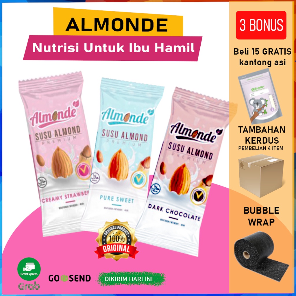 [Janin Sehat Hamil] SACHET ALMONDE PREMIUM ALMOND MILK Susu kehamilan Hamil Nutrisi Otak bayi Enak