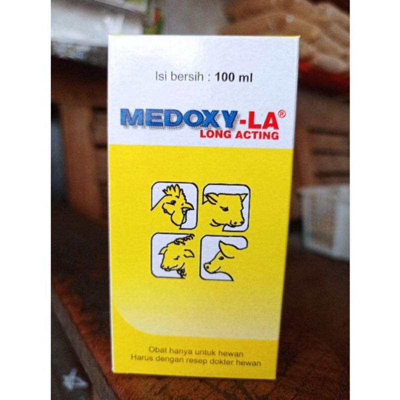 MEDOXY-LA 20ml / MEDOXY LA 100ml Antibiotik Untuk Hewan Sapi Kucing Kambing Domba Anjing Dll
