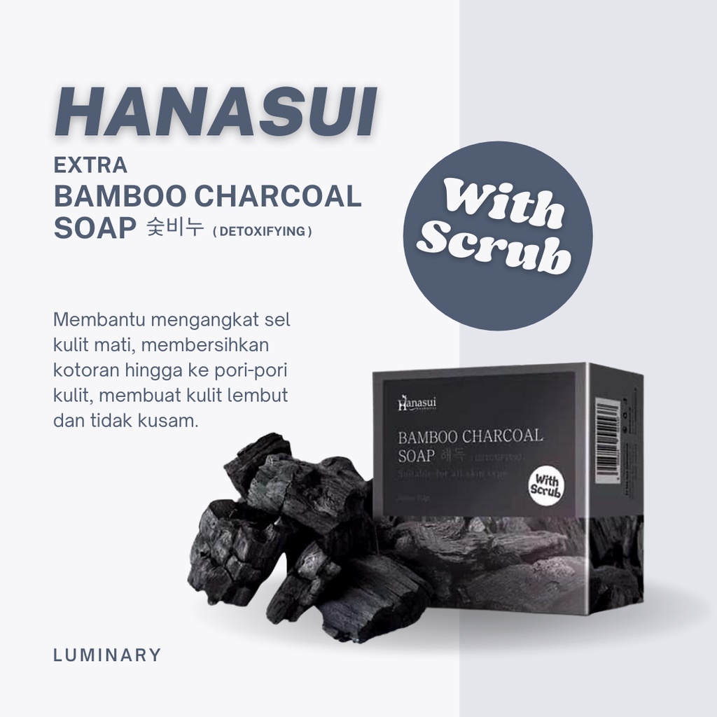 HANASUI BAMBOO CHARCOAL SOAP 60GR ORIGINAL BPOM - SABUN ARANG HANASUI