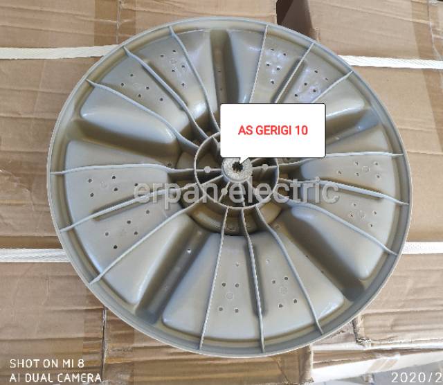 PULSTATOR MESIN CUCI POLYTRON POLOS ABU-ABU AS GERIGI 10 DIAMETER 34CM